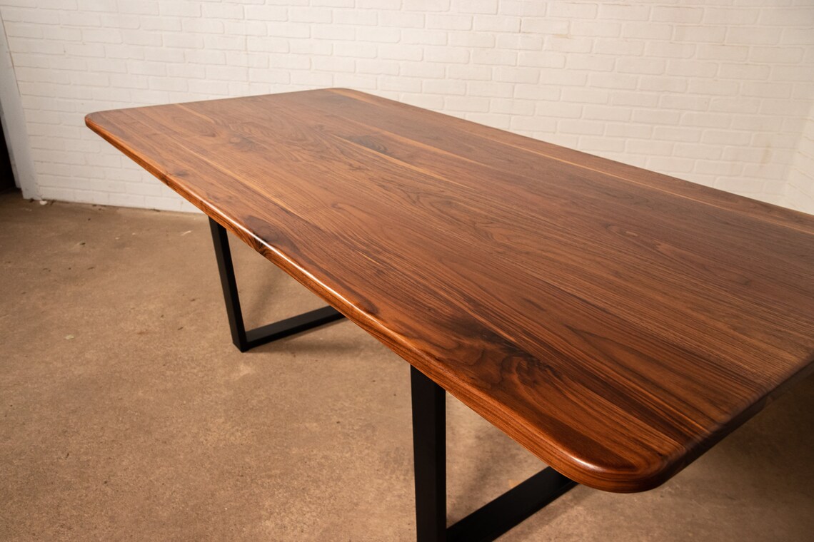 Dining Room Table with Rounded Corners Walnut Dining Table Etsy