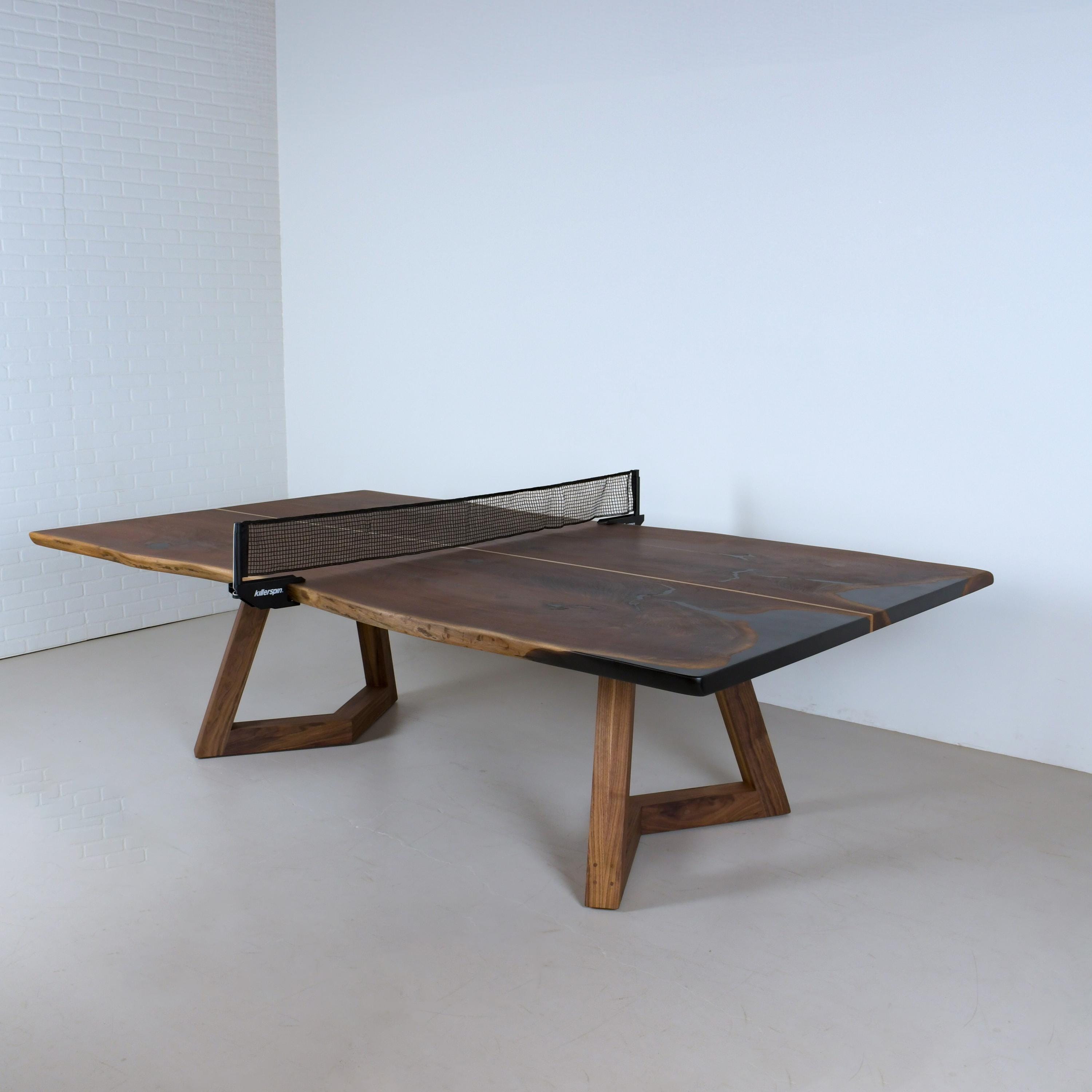 Live Edge Walnut Ping Pong Table, Custom Maple Stripe - Etsy