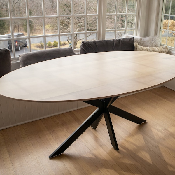 White Oak Oval Table Etsy