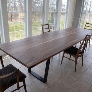 10 Foot Table for  Dining Room or Boardroom, Large Dining Wood Table, Walnut Dining Room Table for 8 to 12 People