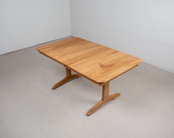 Solid Oak Table, Extendable Wood Dining Table, Custom Oak Table for Dining Room or Kitchen