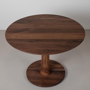 Round Pedestal Dining Table, Small Round Walnut Table, Small Round Kitchen Table, Pedestal Dining Table Walnut, 42&quot; Round Table
