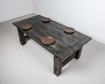 Rustic Kitchen Table, Extendable Farmhouse Kitchen Table on Trestle Base, Wood Dining Table With Textured Finish, Farmhouse Trestle Table