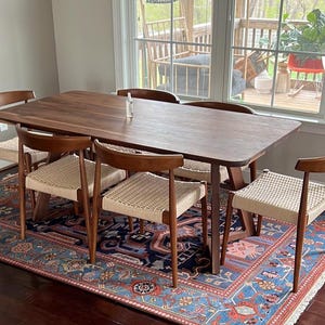 Mid Century Dining Table, Walnut Dining Room Table, Midcentury Modern Table, MidCentury Rectangle Dining Table, Solid Wood MCM Dining Table