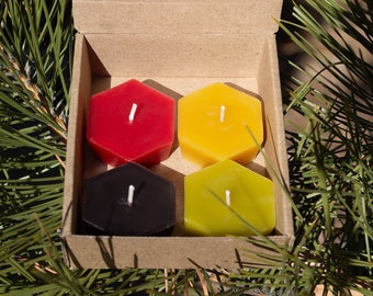 100% Local Beeswax Hexagon Tea Lights