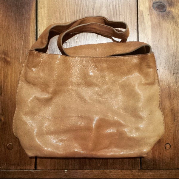 1990's Kenneth Cole leather shoulder bag - light brown