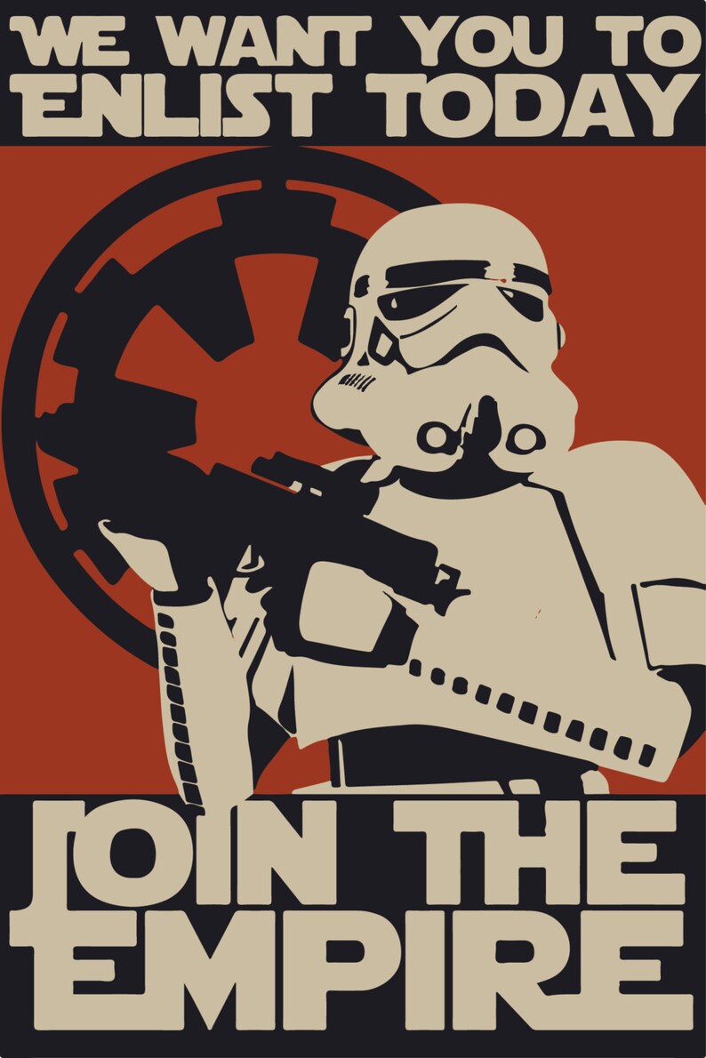 LARGE SIZE Star Wars Propaganda Poster / Join the Empire Etsy