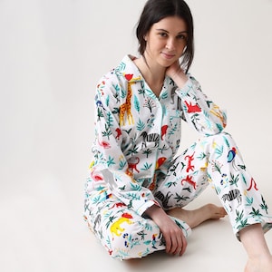 Women Pajama Set Serengeti Luxury Nightwear PJs Clothing Personalized Pyjamas Women Sleepwear image 1