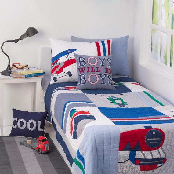Off We Go Transport Kids Bedding Set Kid Room Decor - Train Bedding For Kids Off We Go Transport Kids Bedding Set Kid Room Decor - Train Bedding For Kids