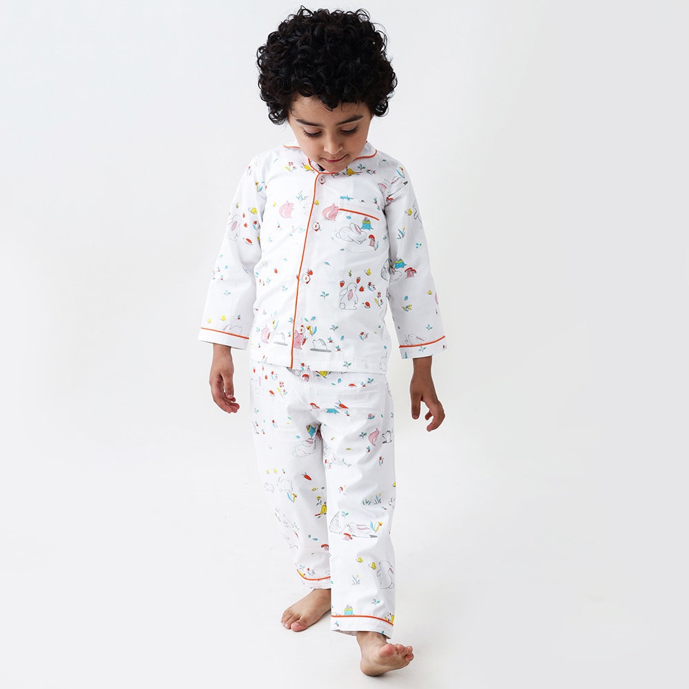 Kids Pajama Set Organic Snuggle Bunny Woodlands Luxury | Etsy