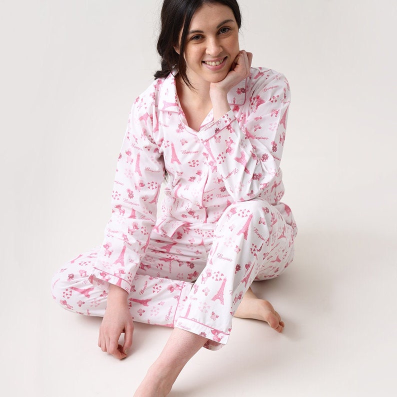 Women Pajama Set Paris Eiffel Tower Travel Luxury Nightwear - Etsy ...