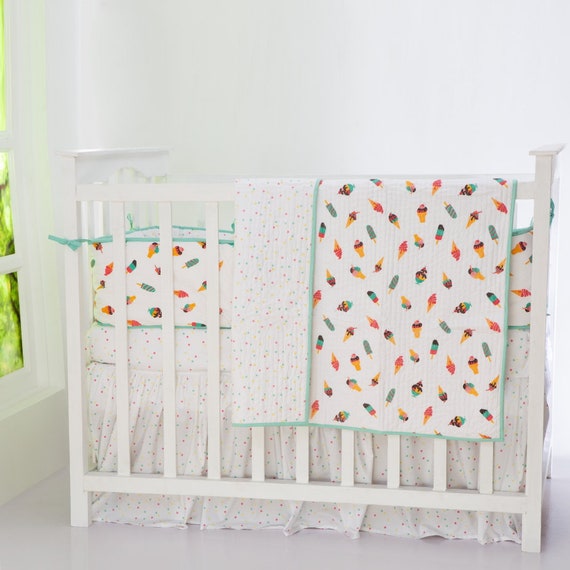 multi color polka dot crib bedding