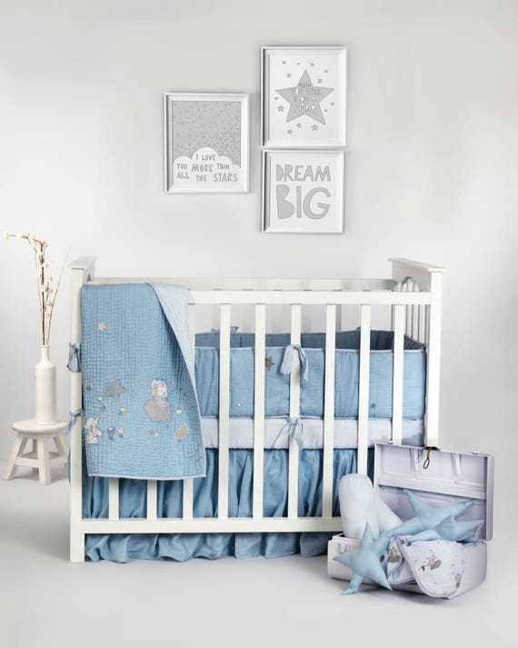 Starry Night Linen Luxury Collection Baby Bedding Set Baby Etsy