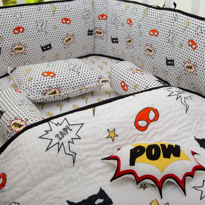 Superhero Organic Cotton Complete Crib Bedding Set Baby Boy Etsy
