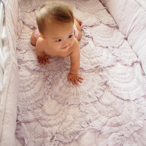 Ruffles Luxury Collection Quilt Baby Girl Lavender Ruffled Crib Bedding Free Personalization image 2