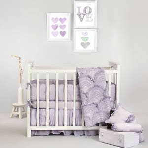 Ruffles Luxury Collection Quilt Baby Girl Lavender Ruffled Crib Bedding Free Personalization image 3