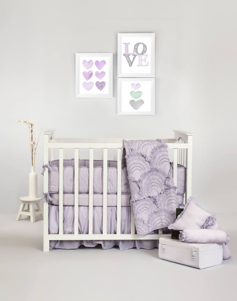 Ruffles Luxury Collection Quilt Baby Girl Lavender Ruffled Crib Bedding Free Personalization image 3