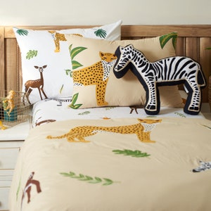 Safari Kids Bedding Set: Jungle Animal Room Decor, Free Personalization