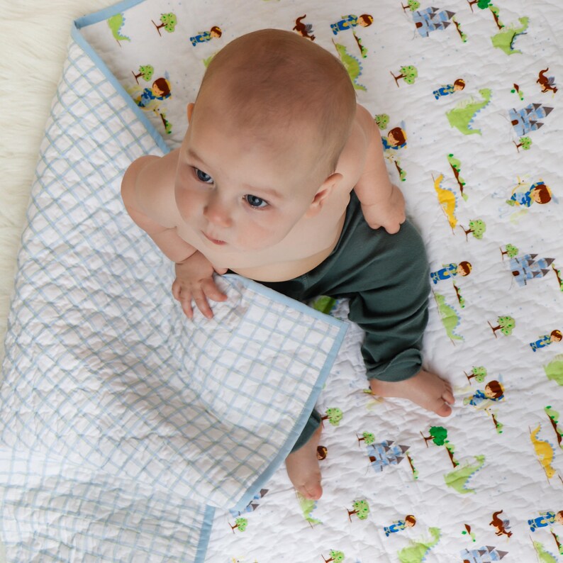 Prince Organic Cotton Complete Crib Bedding Set Baby Boy Etsy