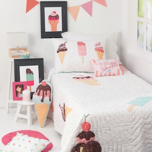Ice Cream Bedding Set | Kids Quilt, Sprinkles Sheet, Personalized