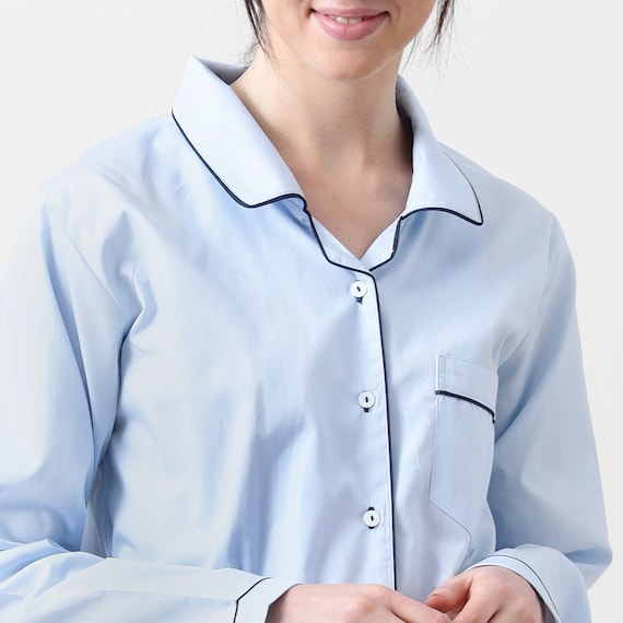 Women Pajama Set Sky Blue Luxury Nightwear Pjs Clothing Personalized Pyjamas Women Sleepwear Etsy