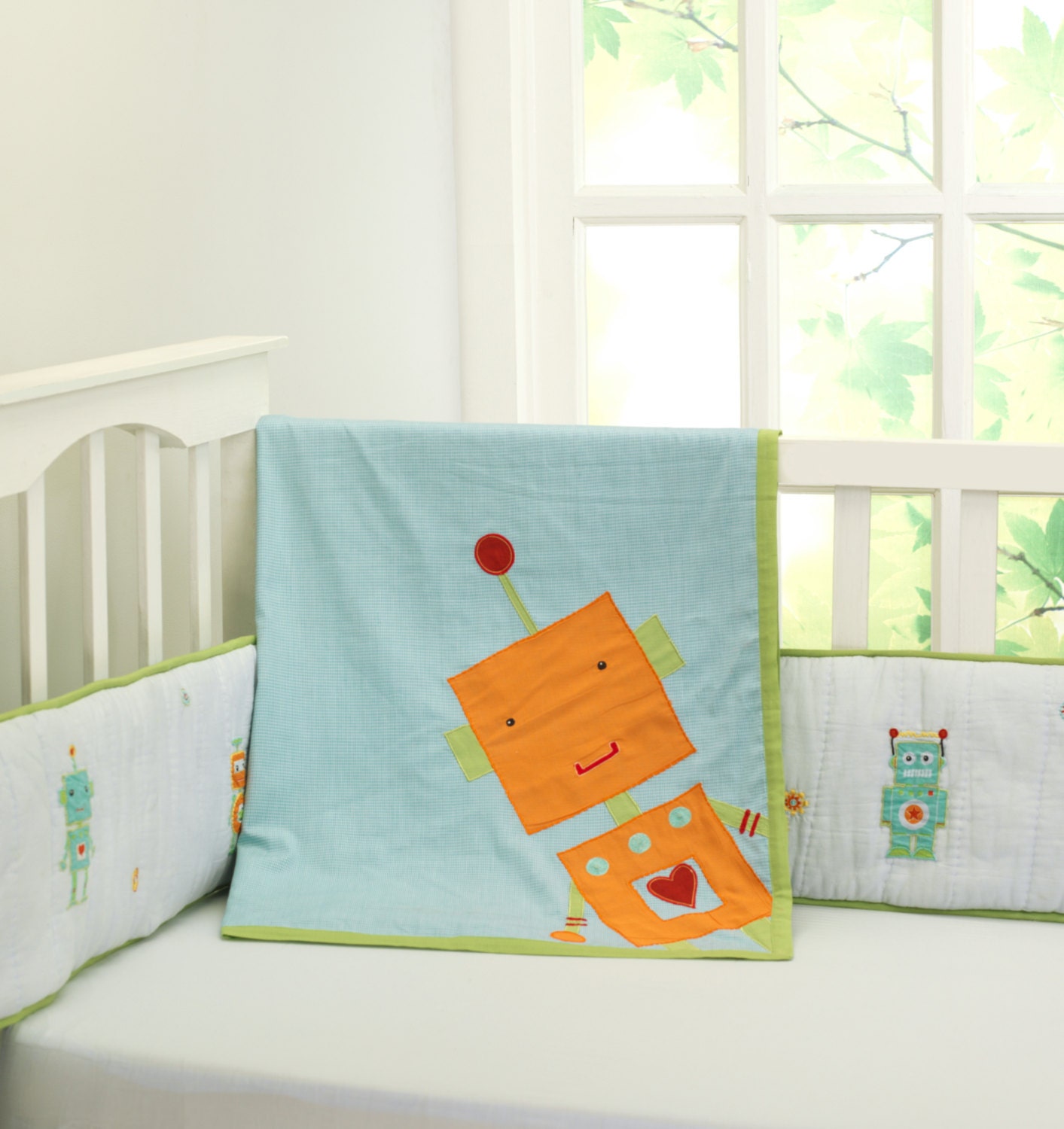 robot crib sheets
