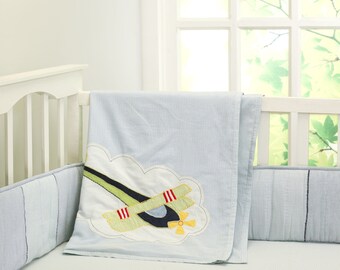 aeroplane cot bedding