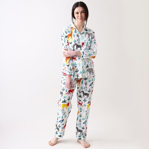 Women Pajama Set Serengeti Luxury Nightwear PJs Clothing Personalized Pyjamas Women Sleepwear image 4