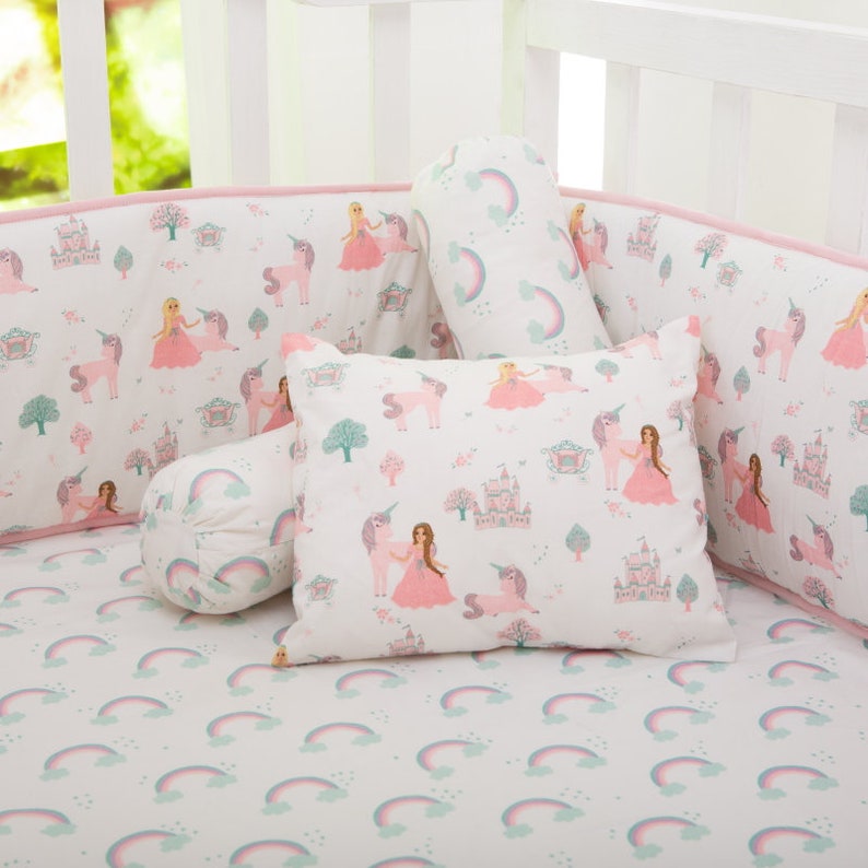 Fairytale Organic Cotton Complete Crib Bedding Set Baby Girl Etsy