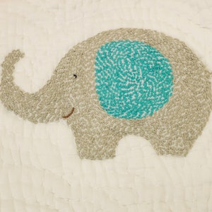 Jungle Kantha Reversible Baby Quilt / Género Neutro / Hecho a mano Elefante León Mono Cuna Baby Girl Bedding Personalización gratuita imagen 5