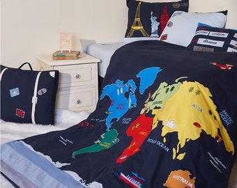 World Explorer Travel Adventure Kids' Bedding Set | Kid's Room  - Free Personalization