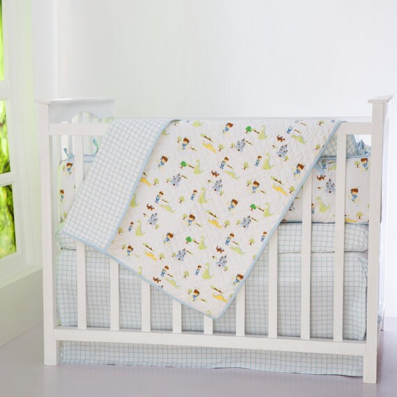 green crib skirt