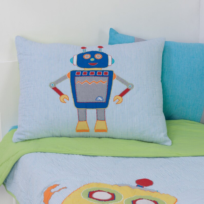 Rockin' Robot Kids' Bedding Set Free Personalization Peekaboo Robots