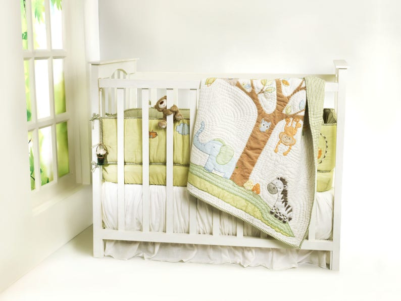 Jungle Safari Personalized Baby Bedding Set Gender Neutral Etsy