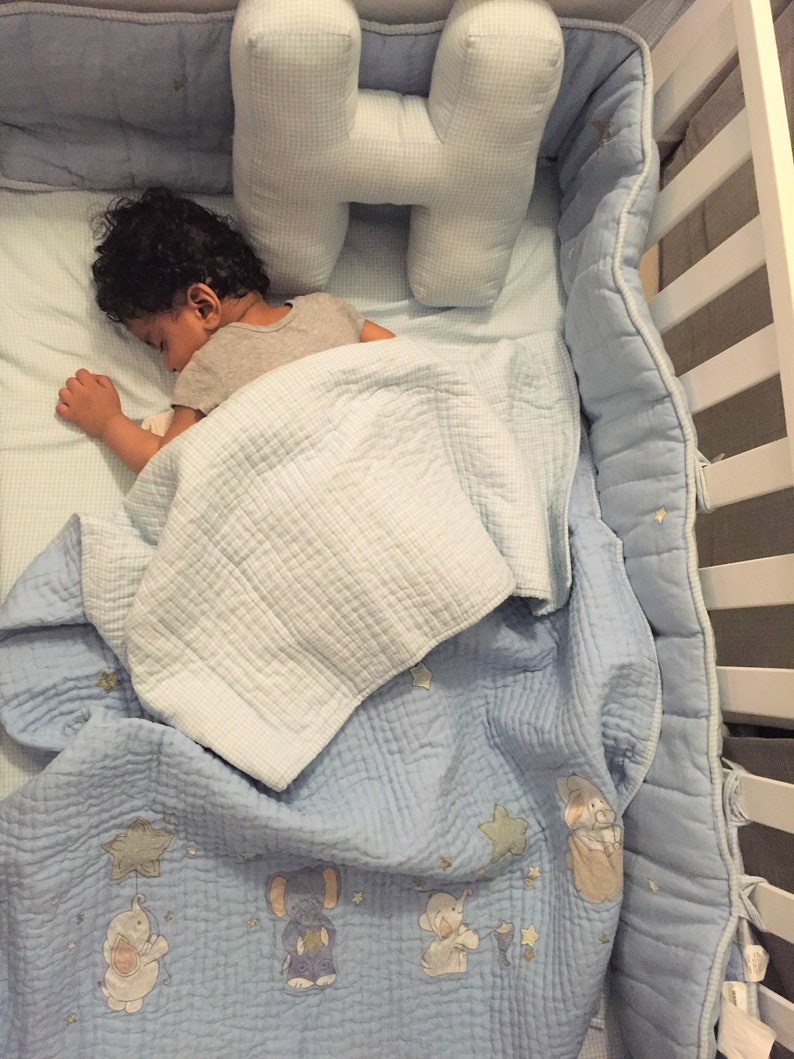 Starry Night Linen Luxury Collection Quilt Baby Boy Blue Elephant Stars