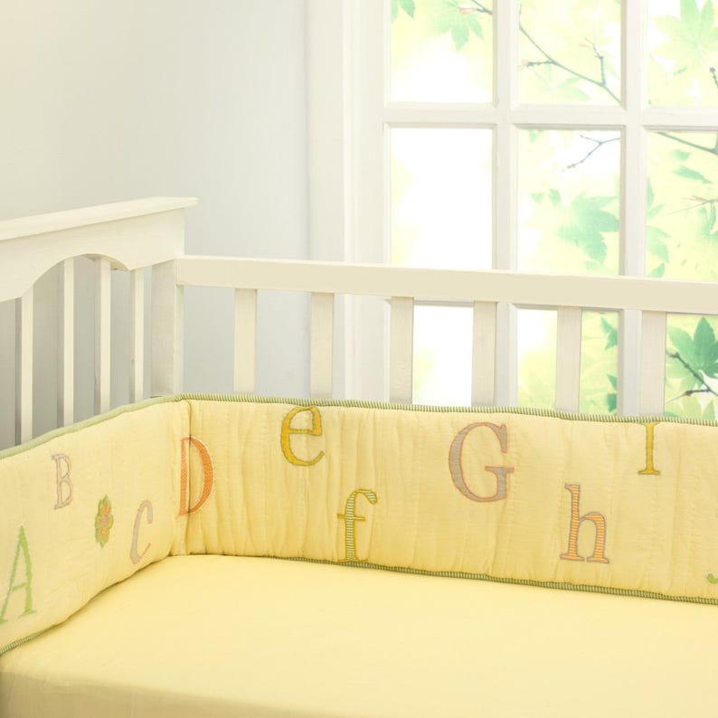 orange crib bumper