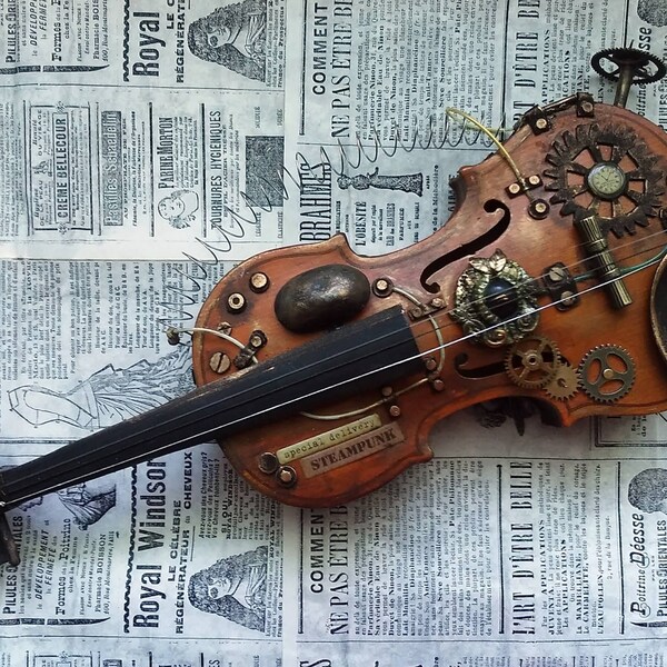 Decorative Steampunk violin.