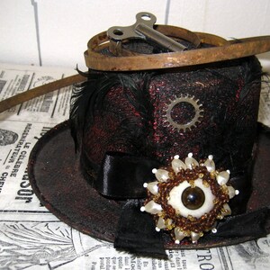 Handgemaakte Steampunk mini hoed afbeelding 1