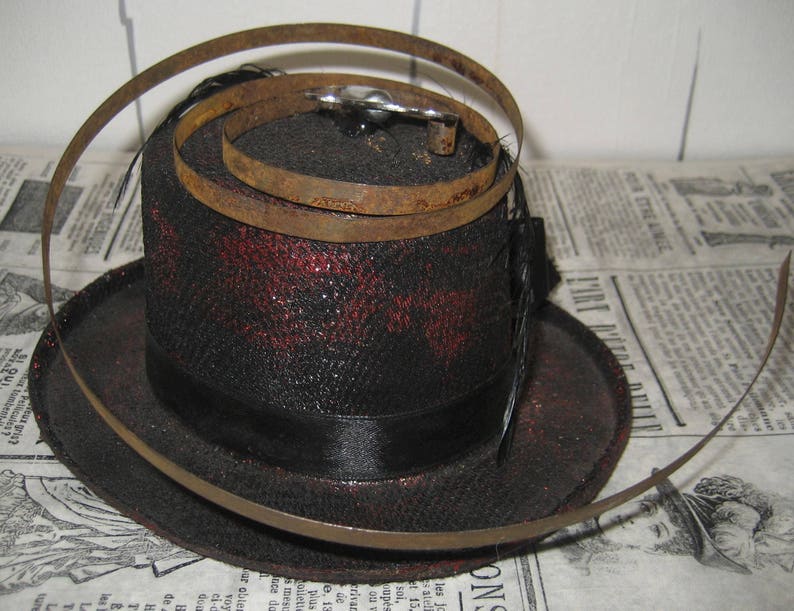 Handmade Steampunk mini hat image 2