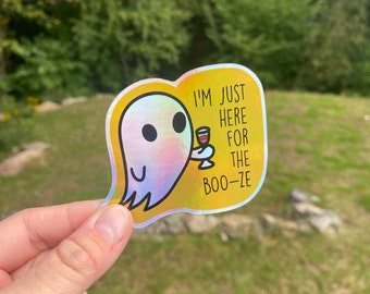 I'm Just Here for the Boo-ze, Ghost Sticker