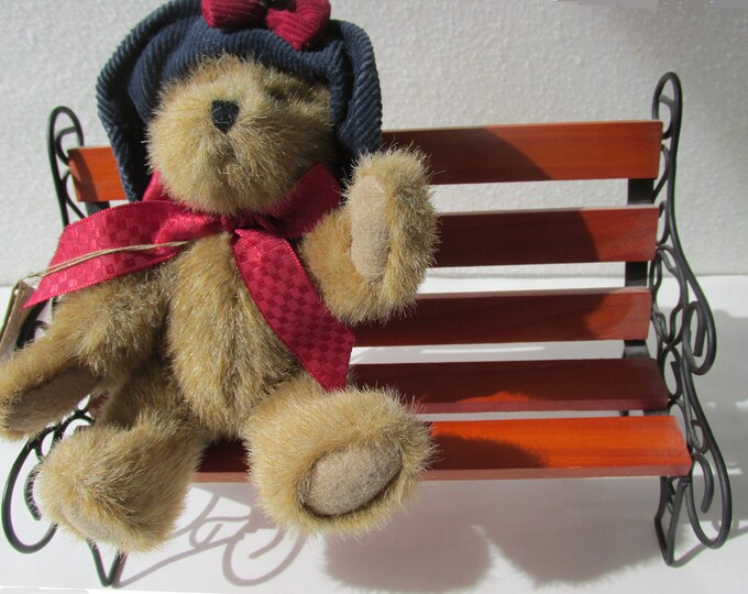 Adorable Vintage Mini Garden Bench Wood With Filigree Black Wire Design ...