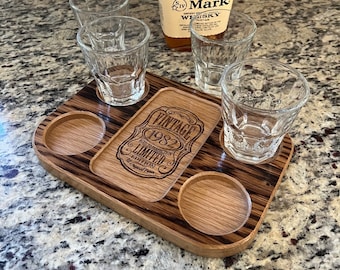 50% OFF Toasted White Oak Whisky Flight Personalized/ Whisky Glass Tray/Whisky Lover/Groomsmen Gift/Father's Day Gift/Whisky Accessories