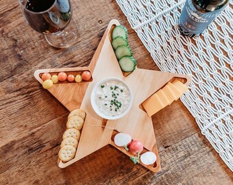 50% OFF BIRCH Star Shaped II Charcuterie Board/ Serving Board/ Cheese and Cracker Tray/Memorial Day/Fourth of July/Labor Day/American Made