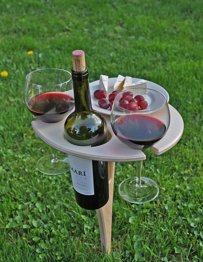 Outdoor Wine Table/ Folding Wine Table/ Wine Lover Gift/ None