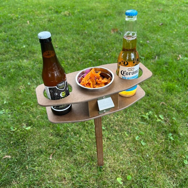 Outdoor Beer Table/ Collapsible Beer Table/ Beer Lover Gift/Tailgating/Christmas/Beer Bottle Holder/ Outdoor Entertaining/ FREE SHIPPING USA