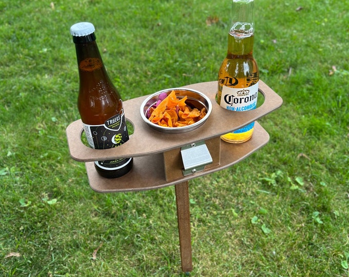 Outdoor Beer Table/ Collapsible Beer Table/ Beer Lover Gift/Tailgating/Christmas/Beer Bottle Holder/ Outdoor Entertaining/ FREE SHIPPING USA