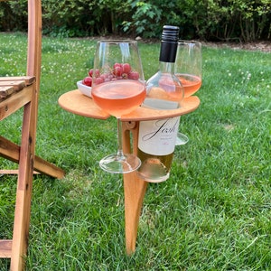 Outdoor Wine Table IMPROVED/ Folding Wine Table/ Wine Lover Gift/ Personalized/Tailgating/Christmas Gift/ Outdoor Entertaining/FREE SHIPPING image 3