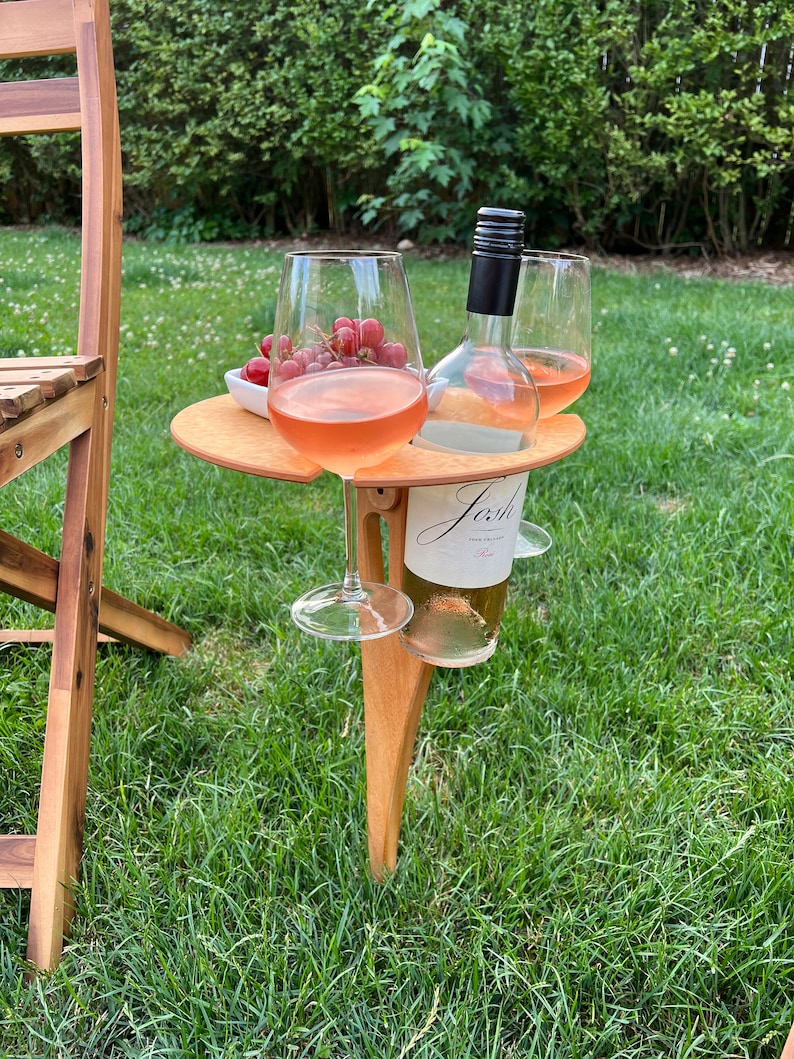 Outdoor Wine Table IMPROVED/ Folding Wine Table/ Wine Lover Gift/ Personalized/Tailgating/Christmas Gift/ Outdoor Entertaining/FREE SHIPPING image 3