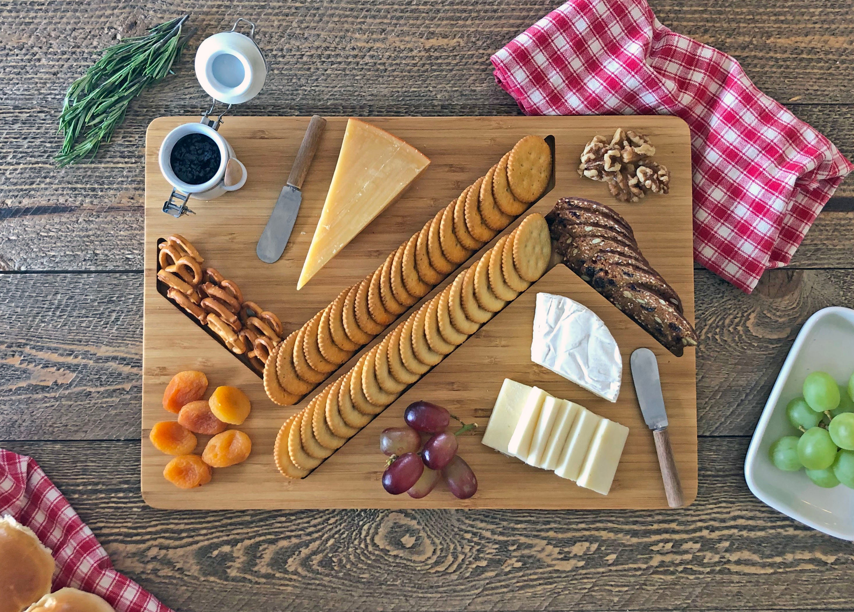 Cheese and Crackers Board/ Zig Zag Serving Board/ Etsy