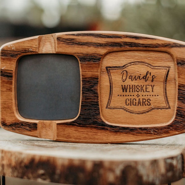 Toasted White Oak Whisky & Cigar Tray/Cigar Lover/ Whisky Lover/ Personalized/Groomsmen/Father's Day/Cigar Accessories/Whisky Accessories